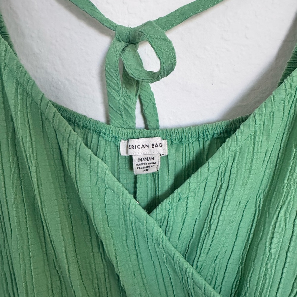 American Eagle Outfitters Green Long Sleeve Wrap Dress - Picture 3 of 4